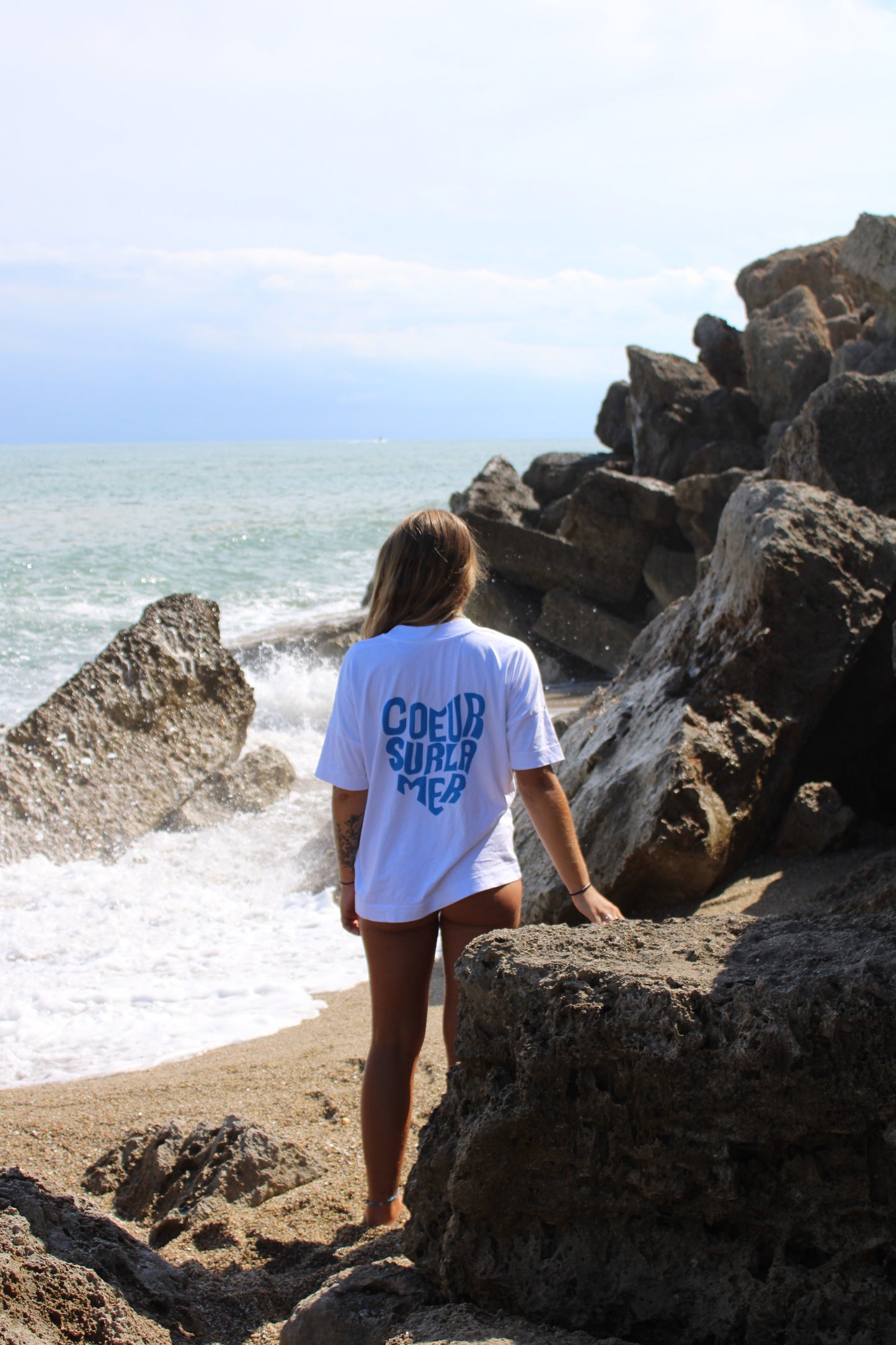T-Shirt Oversize Cœur sur la mer